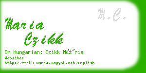 maria czikk business card